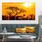 Designart - Orange Glow of African Sunset - Extra Large Wall Art Landscape